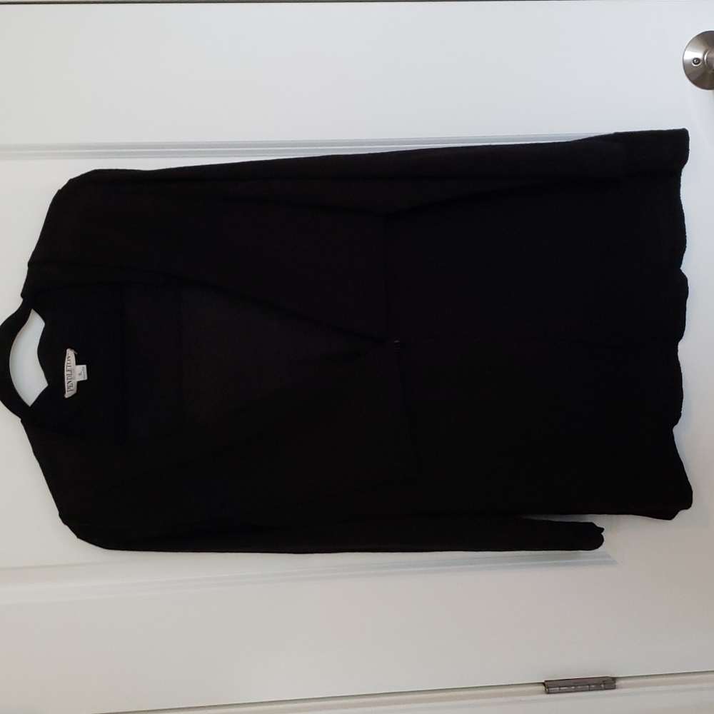 Pendleton Petite Black Merino Wool Draping Cardigan - Size XL